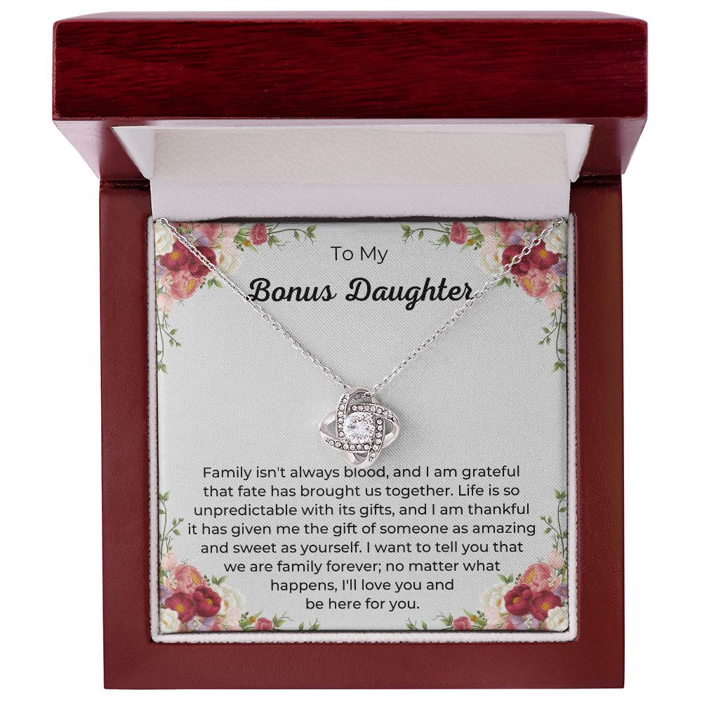 Bonus Daughter Gift - Express Your Love to Your Bonus Daughter with Our Sterling Silver Necklace, Stepmom, Stepdad to daughter, Bonus Daughter Necklace SNJW23-010321