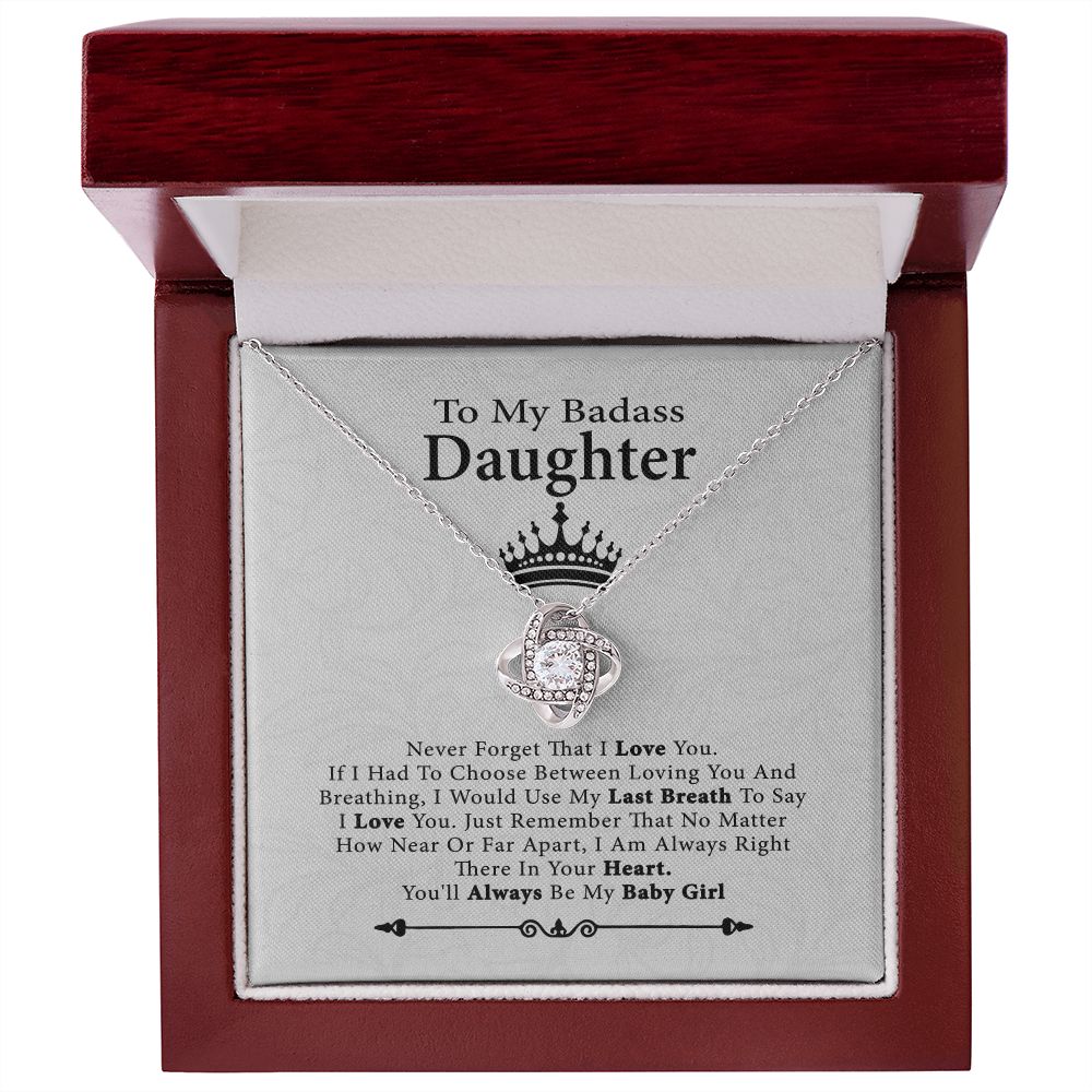 To My Badass Daughter Necklace From Dad, Badass Daughter Necklace Birthday Gift SNJW071207 B0BPD72VND