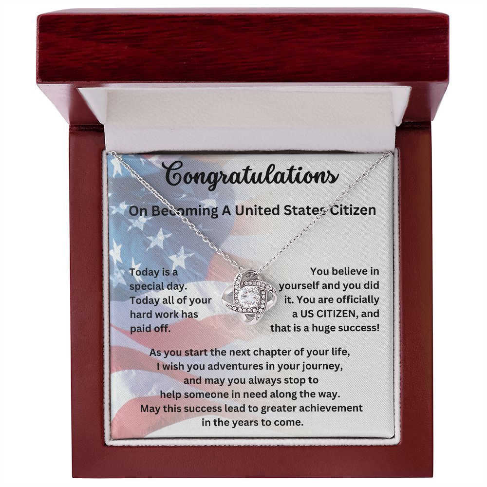 Show Off Your American Pride with Our Unique Citizenship Gifts Necklace - Perfect for Women and New US Citizens