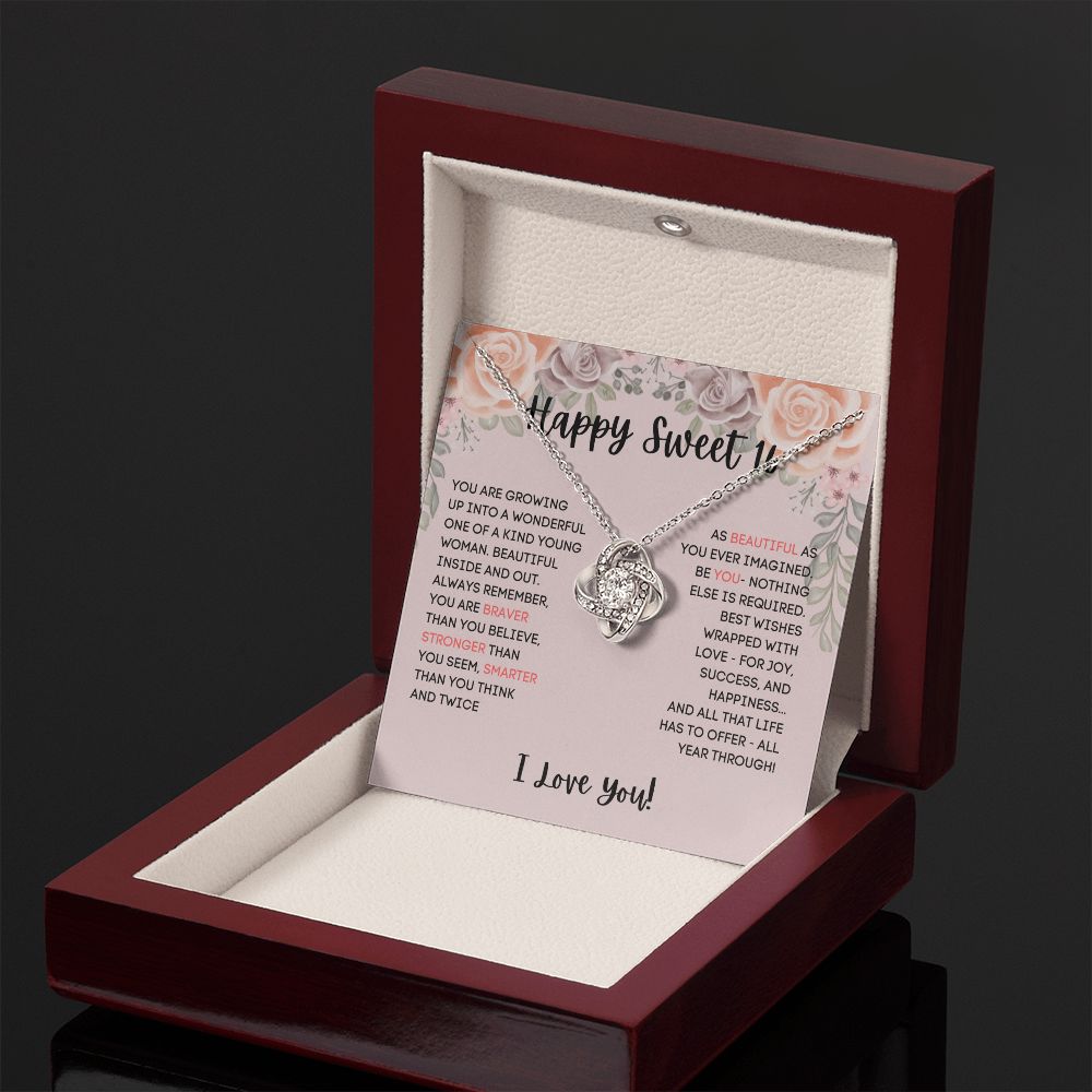 Sweet 16 Necklace - Celebrate Her Milestone Birthday with a Beautiful Gift, Love Knot, 16th Birthday Gift For Her, 16th Birthday Gift 210202