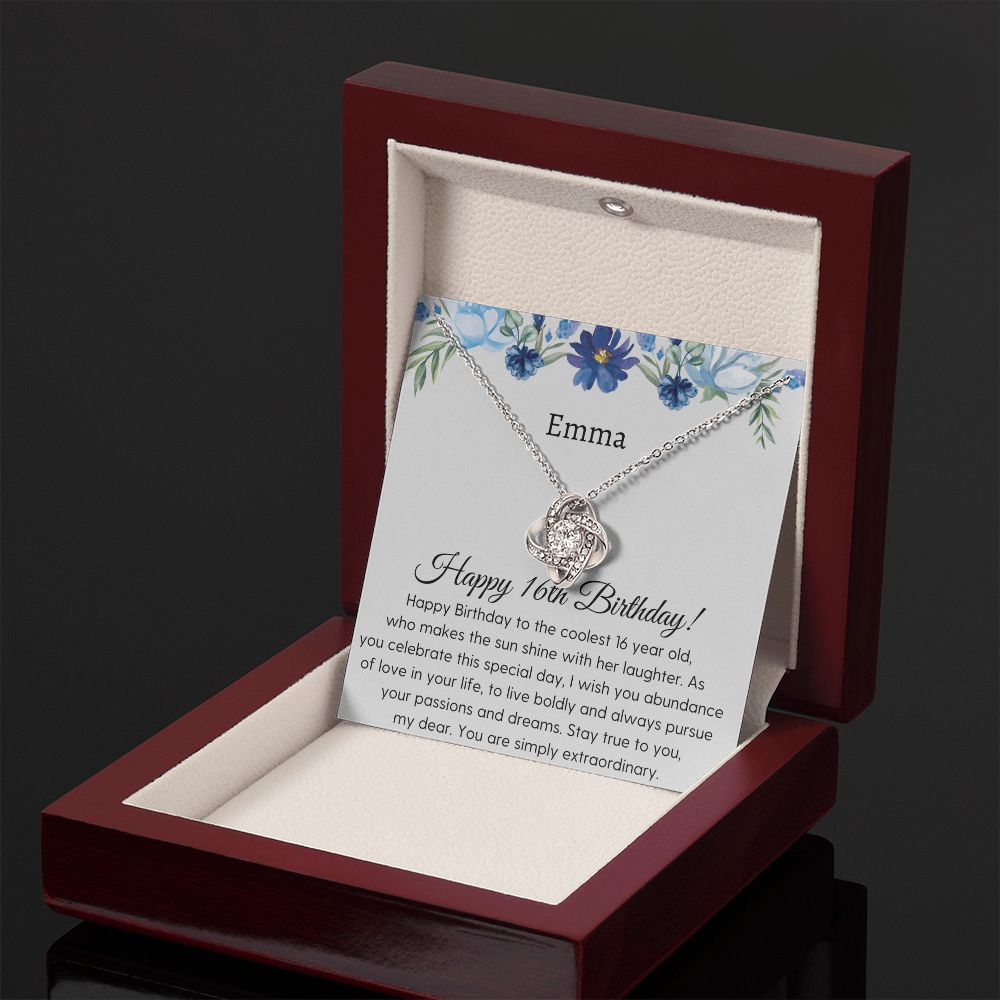 Sweet 16 Necklace - Celebrate Her Milestone Birthday with a Beautiful Gift, Love Knot, 16th Birthday Gift For Her, 16th Birthday Gift 210204