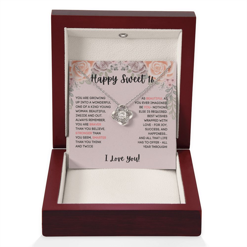 Sweet 16 Necklace - Celebrate Her Milestone Birthday with a Beautiful Gift, Love Knot, 16th Birthday Gift For Her, 16th Birthday Gift 210202