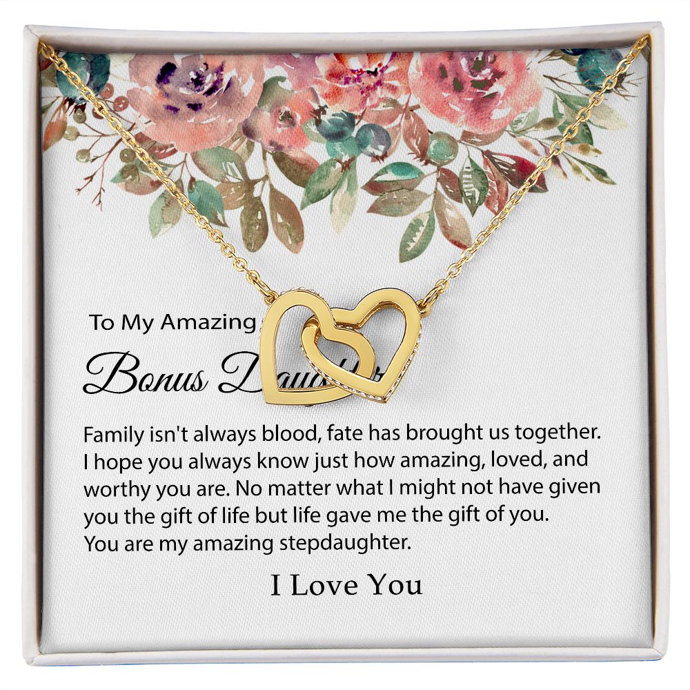 Bonus Daughter Gift, To my Bonus Daughter, Step daughter Gifts from Stepmom, Stepdaughter Gift, Bonus Daughter, Bonus Daughter Necklace JWSN110739 (Custom)
