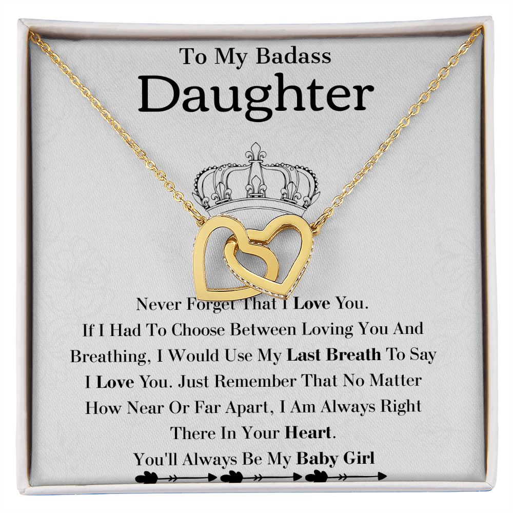 My Badass Daughter Pendant - Durable Stainless Steel Necklace, Badass Daughter Gift, Badass Daughter Jewelry, Badass Daughter Necklace, Daughter Gift From Mom or Dad SNJW23-230213