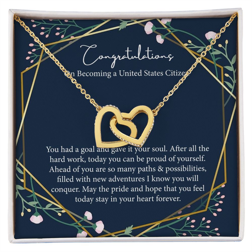 New US Citizen Gifts for Women, Interlocking Circle Necklace B0BMZB2FV6