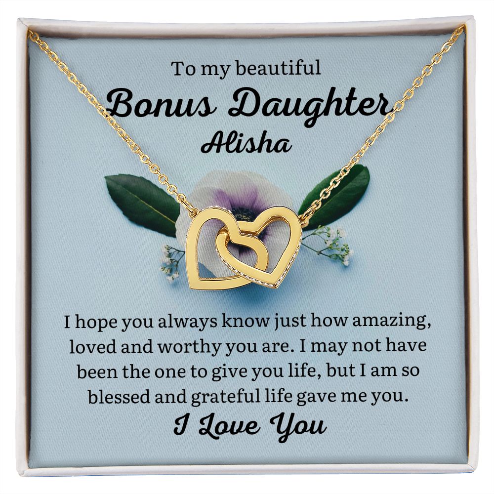 To My Bonus Daughter Necklace, Bonus Daughter Gift Alisha