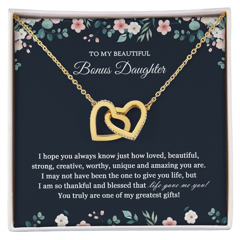 Bonus Daughter Gift, Birthday Gift to Bonus Daughter, Stepdaughter gift, stepdaughter necklace JWSN110752 B0BLP7FSVD