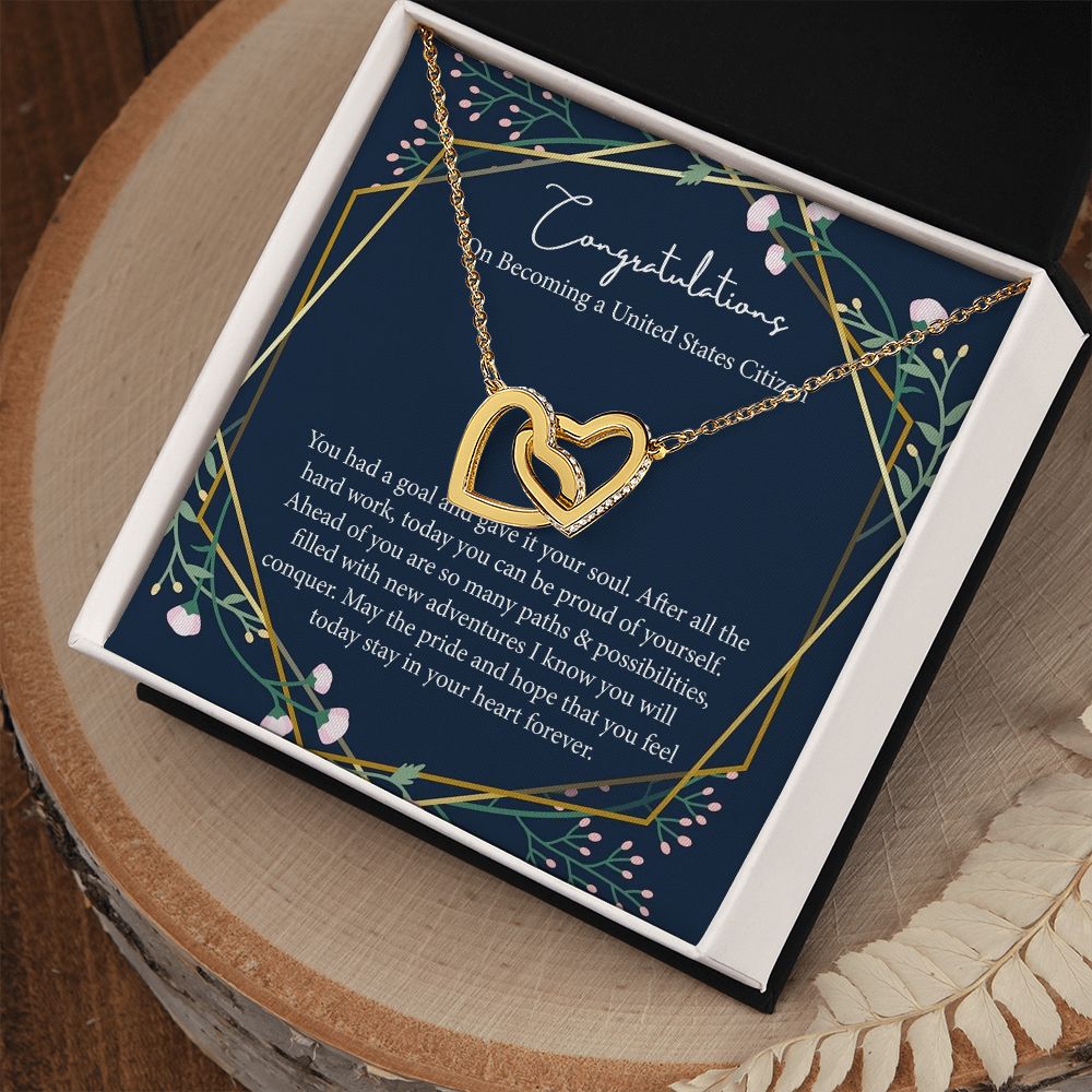 New US Citizen Gifts for Women, Interlocking Circle Necklace B0BMZB2FV6