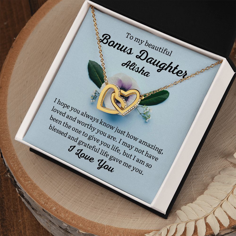 To My Bonus Daughter Necklace, Bonus Daughter Gift Alisha