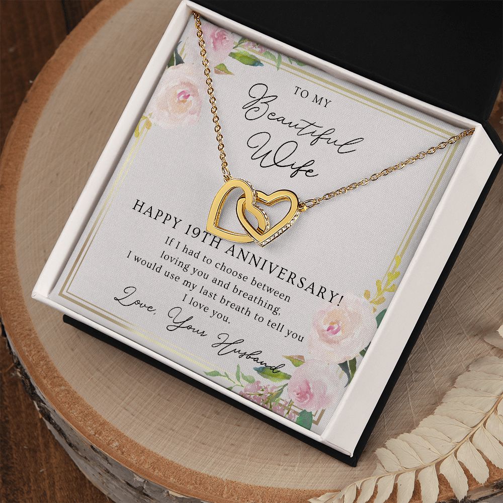19th Anniversary Necklace Gift For Wife – 19 Years Wedding Jewelry Gift For Her – 19th Wedding Anniversary Wife Gift – 19 Years Anniversary Wedding Present