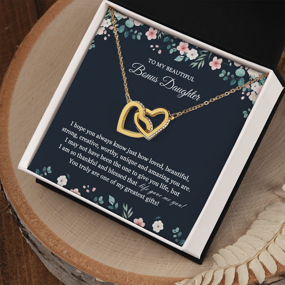 Bonus Daughter Gift, Birthday Gift to Bonus Daughter, Stepdaughter gift, stepdaughter necklace JWSN110752 B0BLP7FSVD