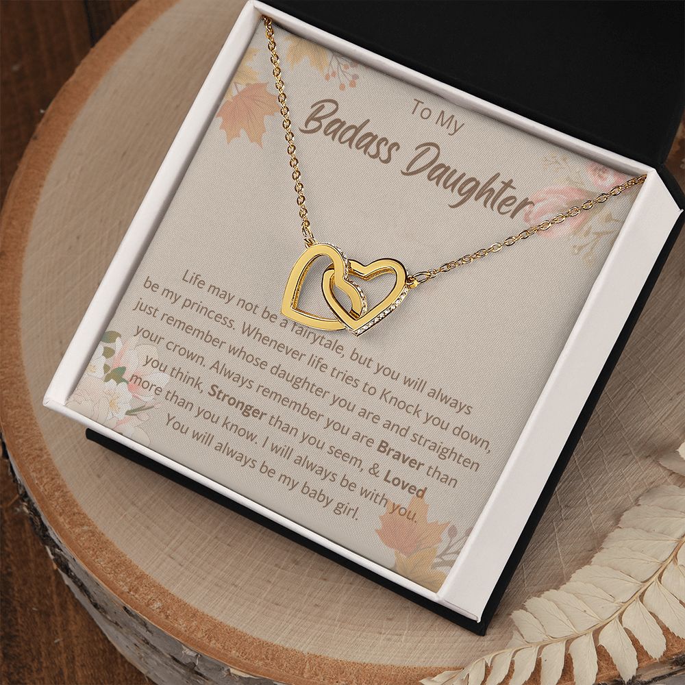 My Badass Daughter Charm Necklace - Elegant and Minimalist Gift for Girls, Badass Daughter Gift, Badass Daughter Jewelry, Badass Daughter Necklace, Daughter Gift From Mom or Dad SNJW23-230216
