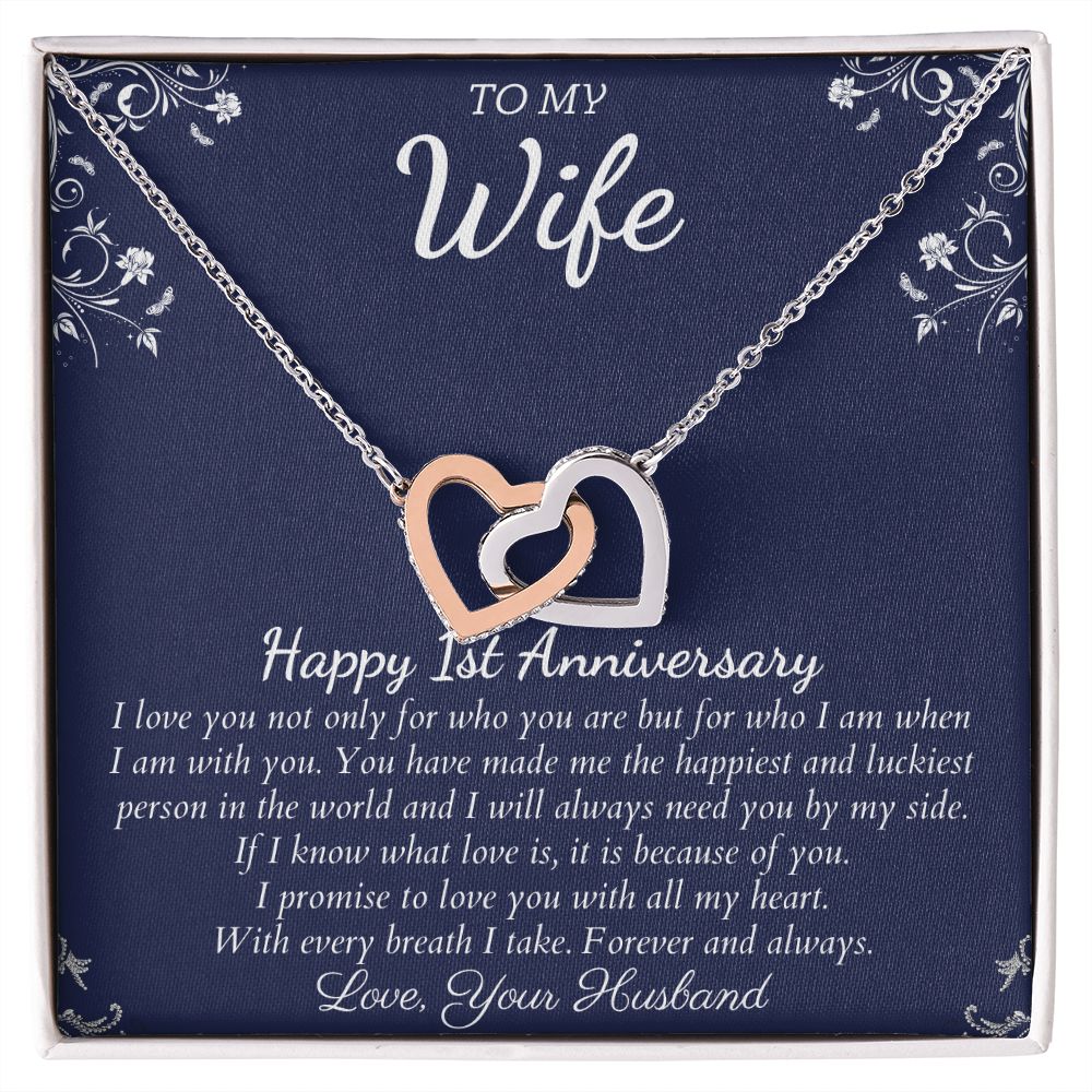 Happy 1st Anniversary - Create Lasting Memories with These Anniversary Gifts, Jewelry Card for Her, Best 1 Year Wedding Anniversary Gift Idea, Gift For Wife from Husband SNJW23-010312