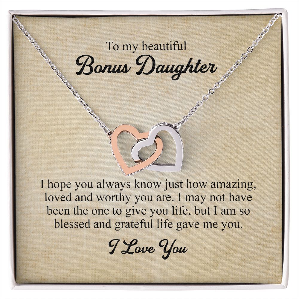 To My Bonus Daughter Necklace, Bonus Daughter Gift, Step Daughter Gift from Stepmom, Step Daughter Gift from Step Dad, B0BLP82SY7
