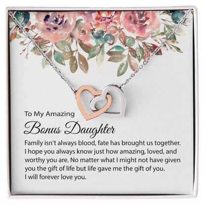 Bonus Daughter Gift, To my Bonus Daughter, Step daughter Gifts from Stepmom, Stepdaughter Gift, Bonus Daughter, Bonus Daughter Necklace JWSN-110739