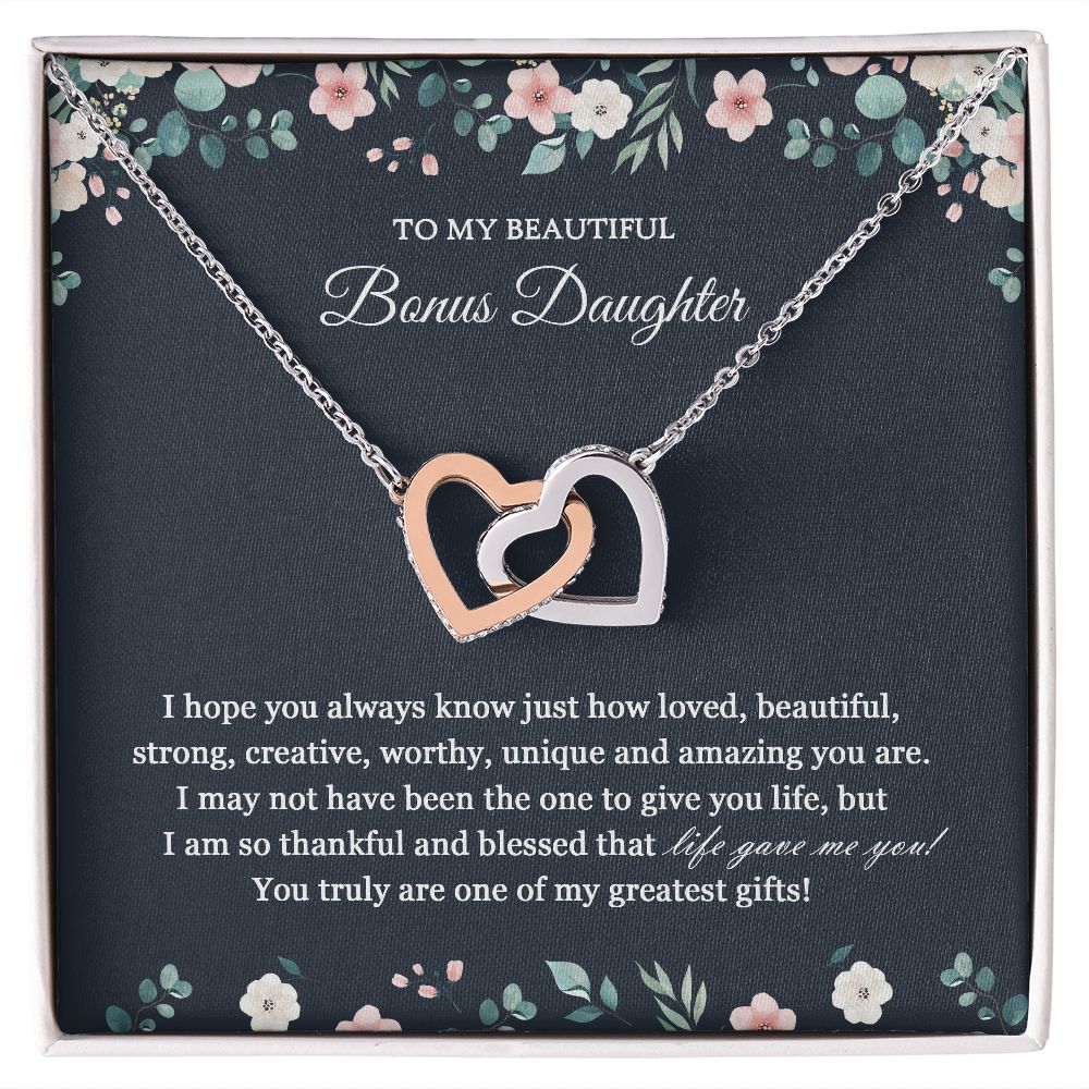 Bonus Daughter Gift, Birthday Gift to Bonus Daughter, Stepdaughter gift, stepdaughter necklace JWSN110752 B0BLP7FSVD