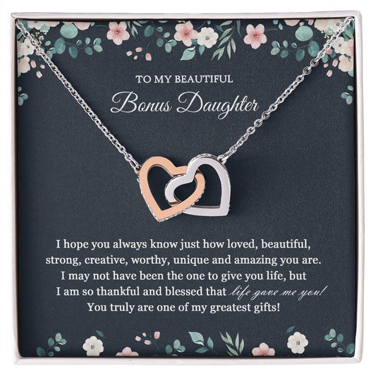 Bonus Daughter Gift, Birthday Gift to Bonus Daughter, Stepdaughter gift, stepdaughter necklace JWSN110752 B0BLP7FSVD