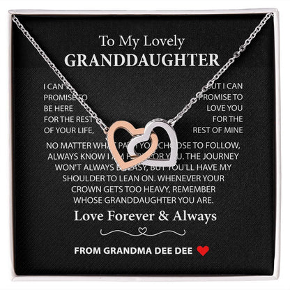 To My Lovely Granddaughter Necklace, Granddaughter Gift Set for Birthday Holiday Christmas from Grandma Grandpa, Gift for Her SPNKJW110426 ( Dee Dee)