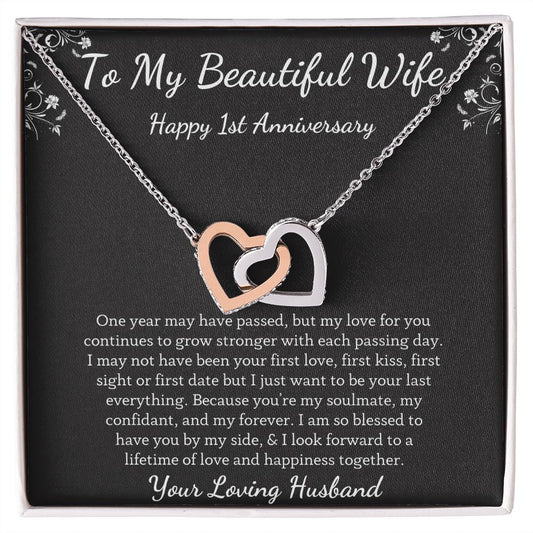 Happy 1st Anniversary - Unique tokens to mark a special occasion, Jewelry Card for Her, Best 1 Year Wedding Anniversary Gift Idea, Gift For Wife from Husband SNJW23-010311
