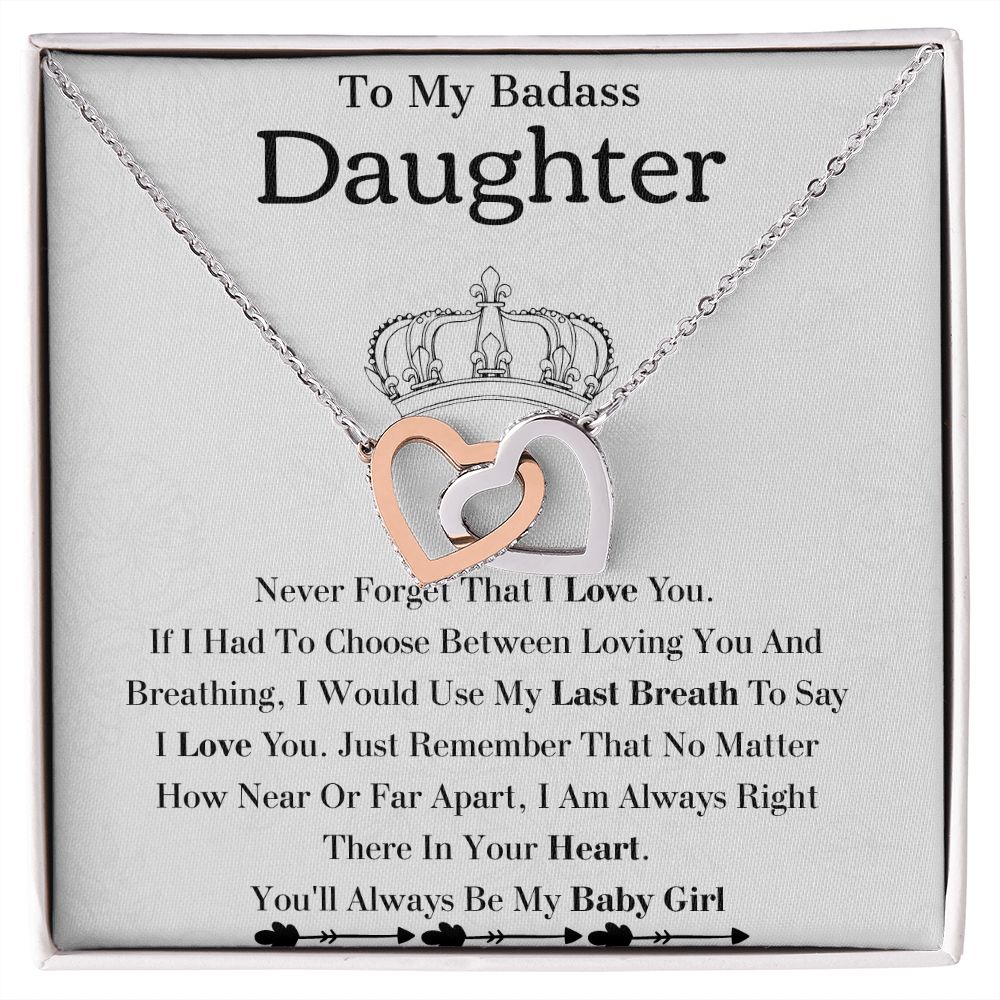 My Badass Daughter Pendant - Durable Stainless Steel Necklace, Badass Daughter Gift, Badass Daughter Jewelry, Badass Daughter Necklace, Daughter Gift From Mom or Dad SNJW23-230213