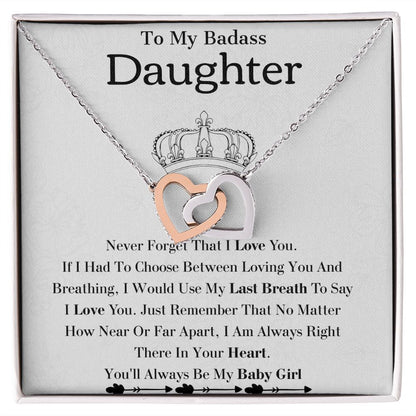 My Badass Daughter Pendant - Durable Stainless Steel Necklace, Badass Daughter Gift, Badass Daughter Jewelry, Badass Daughter Necklace, Daughter Gift From Mom or Dad SNJW23-230213