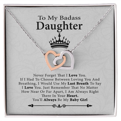 To My Badass Daughter Necklace From Dad, Badass Daughter Necklace Birthday Gift SNJW071203