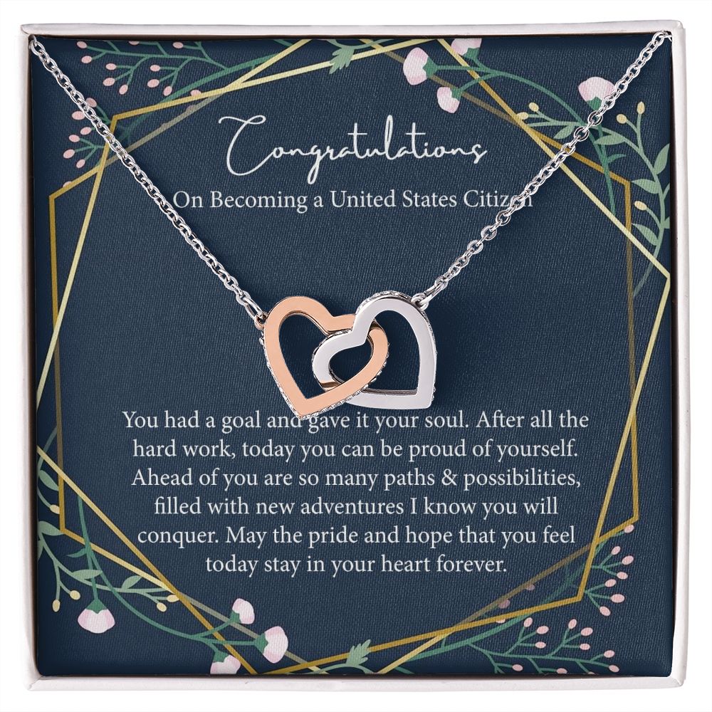 New US Citizen Gifts for Women, Interlocking Circle Necklace B0BMZB2FV6