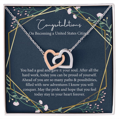 New US Citizen Gifts for Women, Interlocking Circle Necklace B0BMZB2FV6