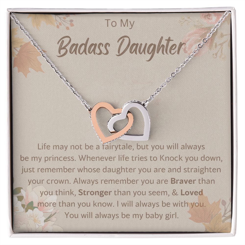 My Badass Daughter Charm Necklace - Elegant and Minimalist Gift for Girls, Badass Daughter Gift, Badass Daughter Jewelry, Badass Daughter Necklace, Daughter Gift From Mom or Dad SNJW23-230216