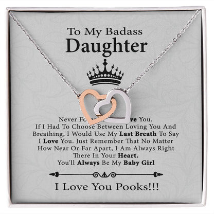 To My Badass Daughter Necklace From Dad, Badass Daughter Necklace Birthday Gift SNJW071203 (Custom 1312)