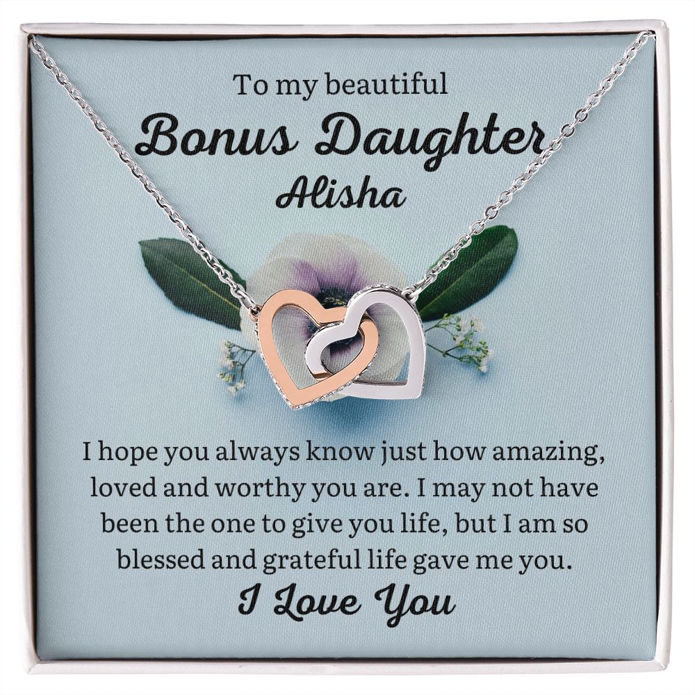 To My Bonus Daughter Necklace, Bonus Daughter Gift Alisha