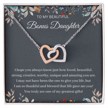 To My Bonus Daughter Jewelry - Celebrate Your Bond with a Bonus Daughter Gift from Dad or Mom SNJW23-010320