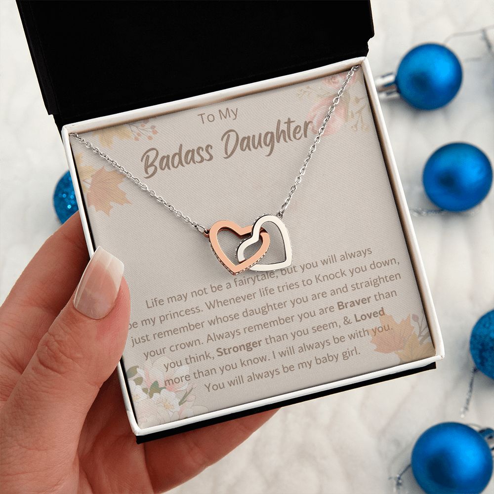 My Badass Daughter Charm Necklace - Elegant and Minimalist Gift for Girls, Badass Daughter Gift, Badass Daughter Jewelry, Badass Daughter Necklace, Daughter Gift From Mom or Dad SNJW23-230216