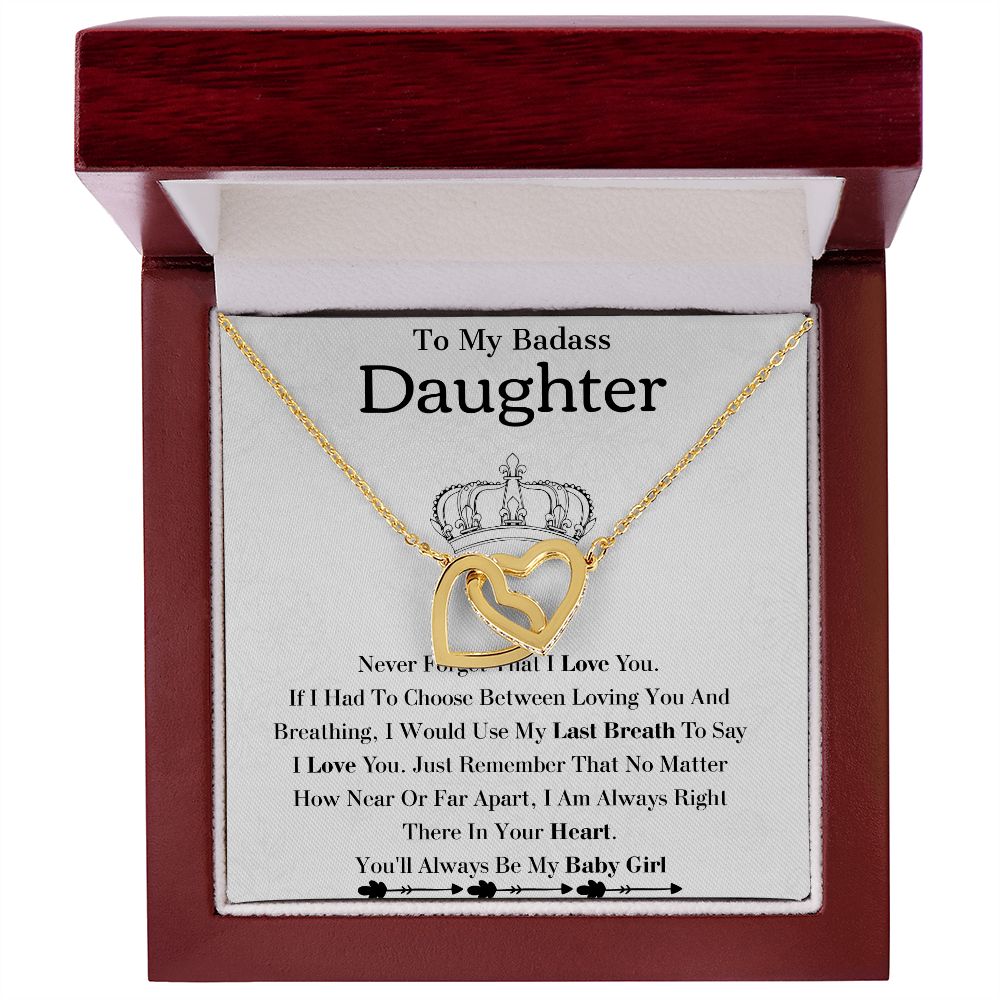 My Badass Daughter Pendant - Durable Stainless Steel Necklace, Badass Daughter Gift, Badass Daughter Jewelry, Badass Daughter Necklace, Daughter Gift From Mom or Dad SNJW23-230213