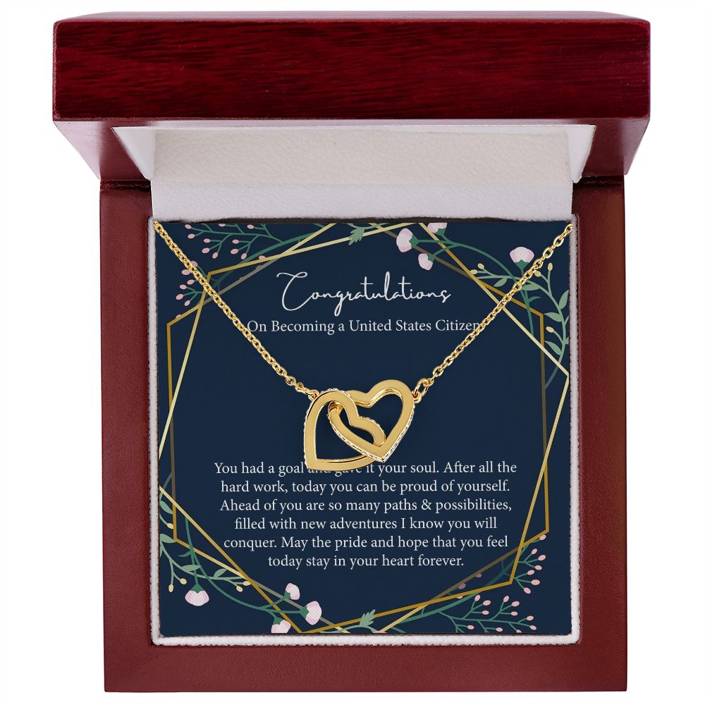 New US Citizen Gifts for Women, Interlocking Circle Necklace B0BMZB2FV6