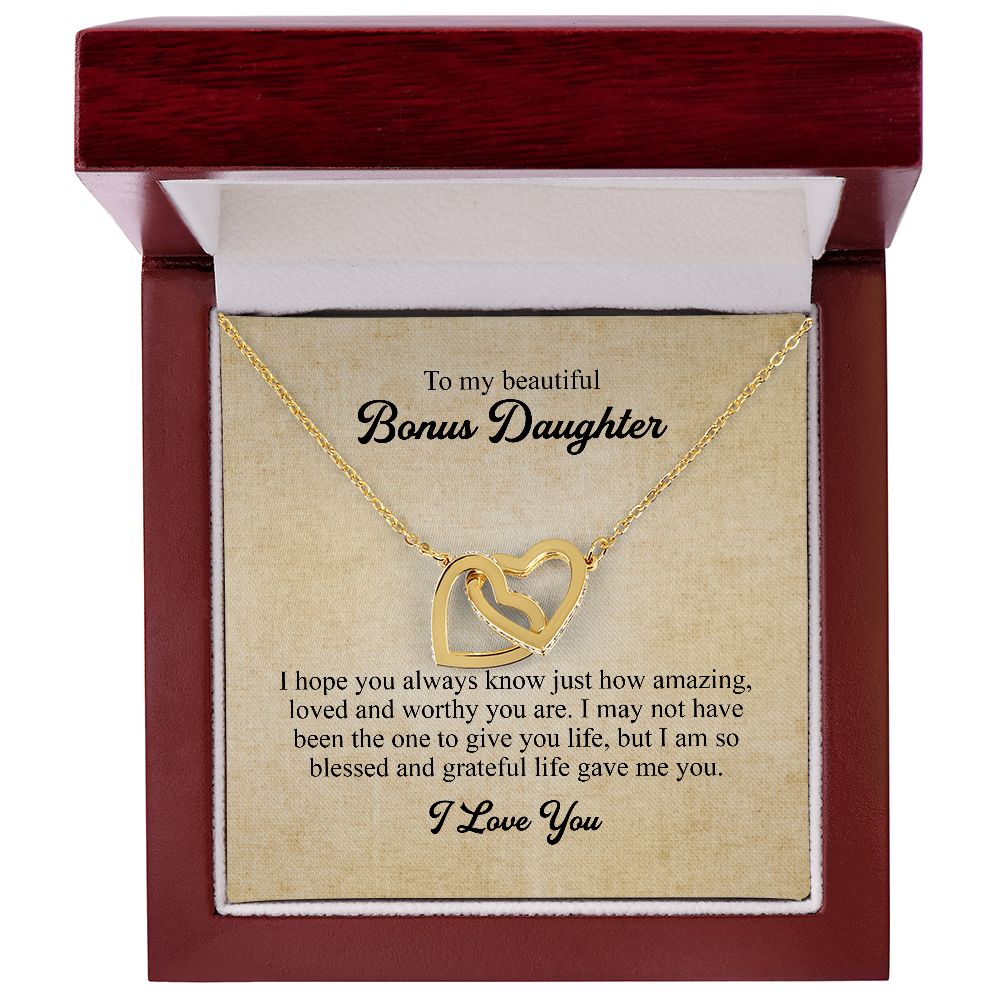To My Bonus Daughter Necklace, Bonus Daughter Gift, Step Daughter Gift from Stepmom, Step Daughter Gift from Step Dad, B0BLP82SY7