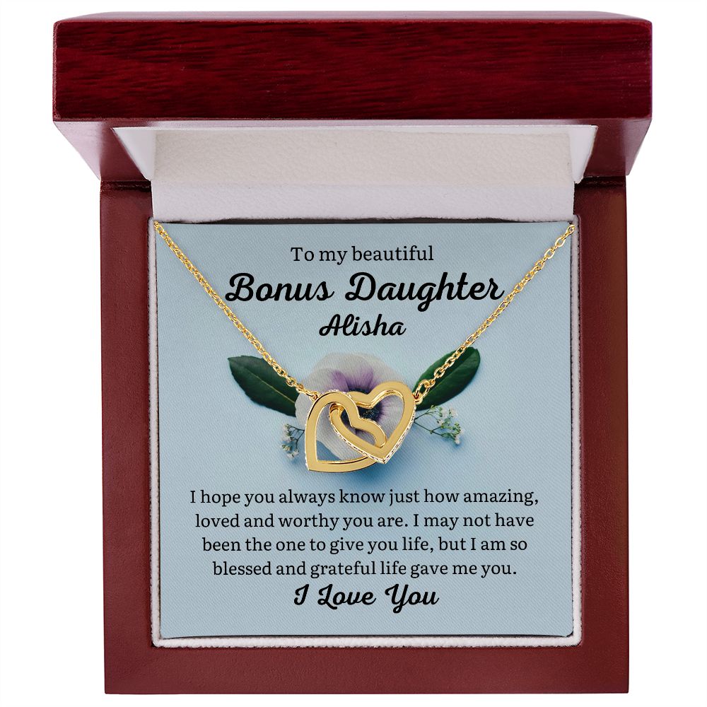 To My Bonus Daughter Necklace, Bonus Daughter Gift Alisha