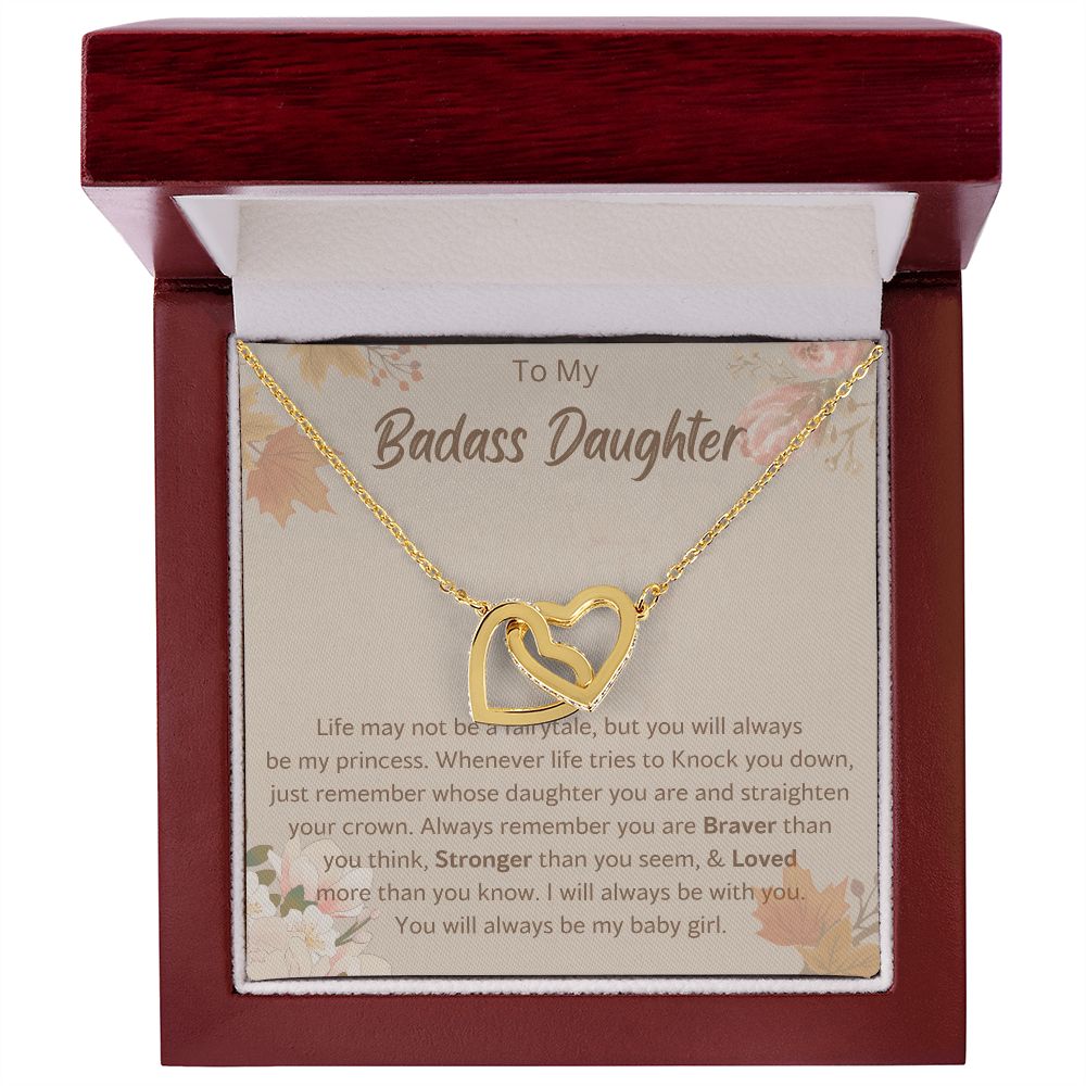 My Badass Daughter Charm Necklace - Elegant and Minimalist Gift for Girls, Badass Daughter Gift, Badass Daughter Jewelry, Badass Daughter Necklace, Daughter Gift From Mom or Dad SNJW23-230216