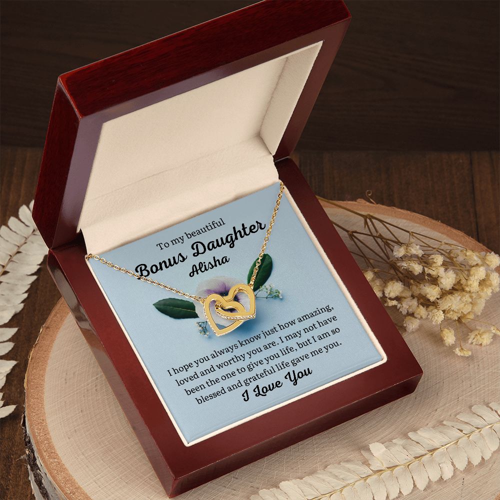 To My Bonus Daughter Necklace, Bonus Daughter Gift Alisha
