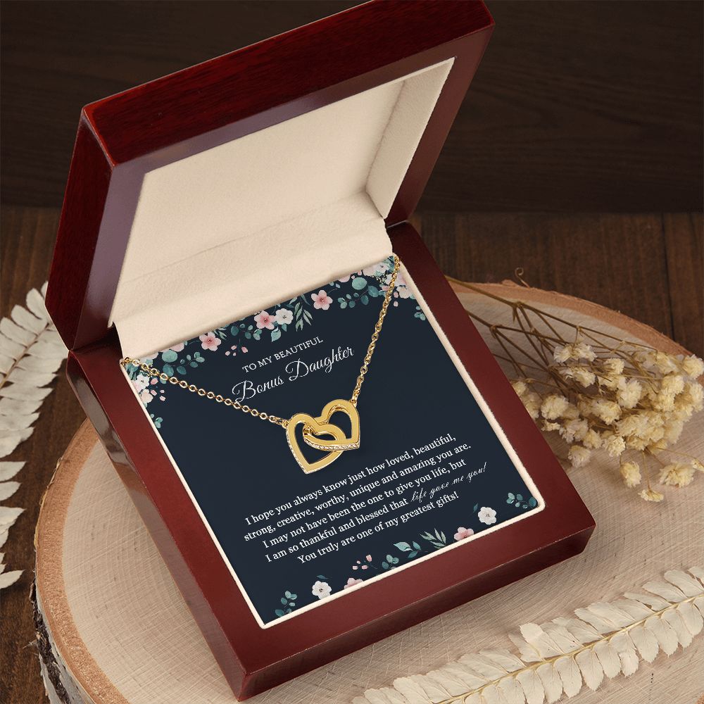 Bonus Daughter Gift, Birthday Gift to Bonus Daughter, Stepdaughter gift, stepdaughter necklace JWSN110752 B0BLP7FSVD