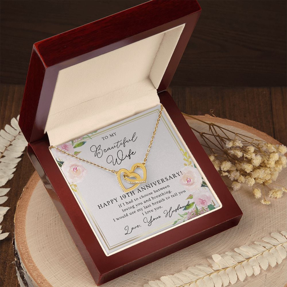 19th Anniversary Necklace Gift For Wife – 19 Years Wedding Jewelry Gift For Her – 19th Wedding Anniversary Wife Gift – 19 Years Anniversary Wedding Present