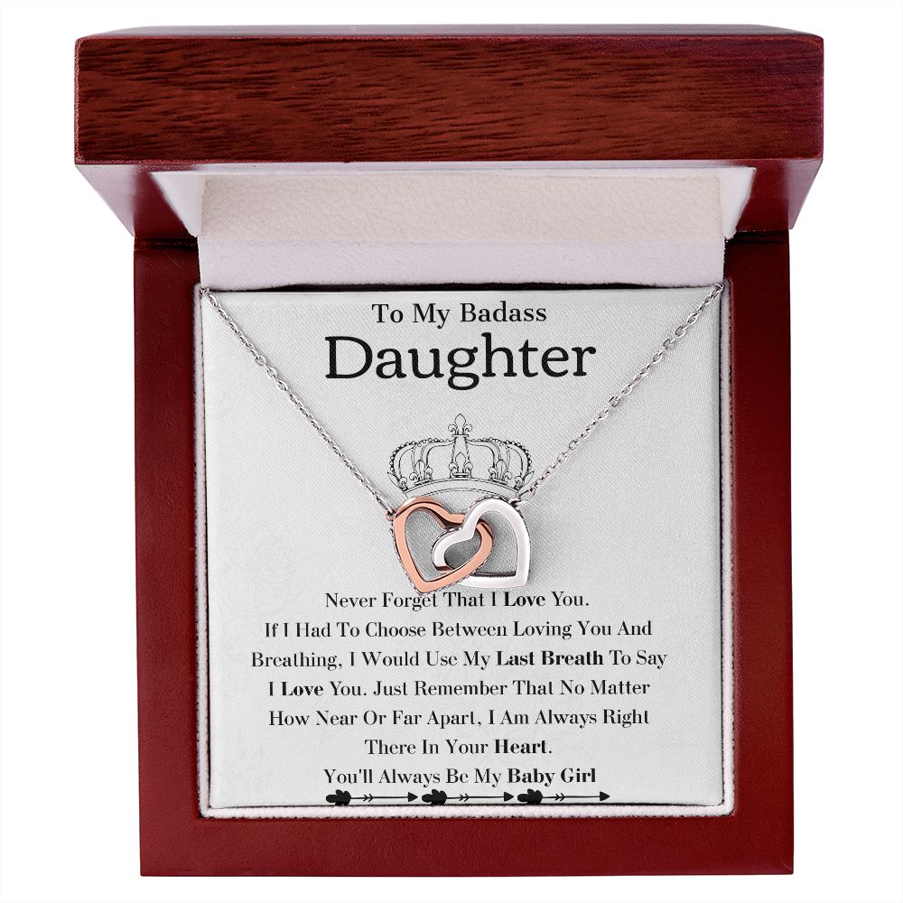 My Badass Daughter Pendant - Durable Stainless Steel Necklace, Badass Daughter Gift, Badass Daughter Jewelry, Badass Daughter Necklace, Daughter Gift From Mom or Dad SNJW23-230213