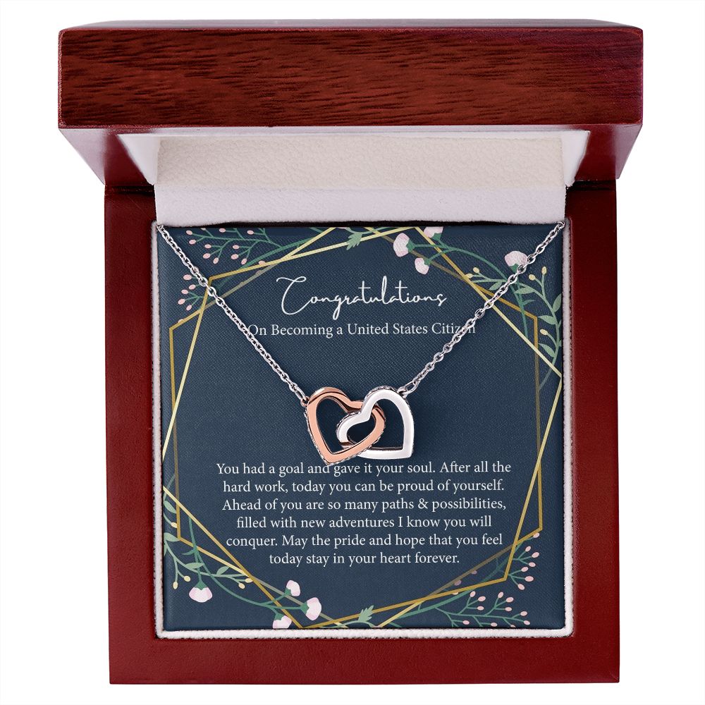 New US Citizen Gifts for Women, Interlocking Circle Necklace B0BMZB2FV6