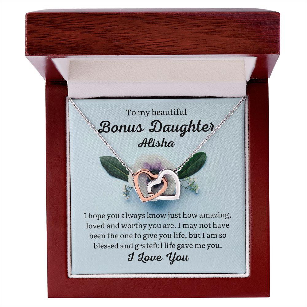 To My Bonus Daughter Necklace, Bonus Daughter Gift Alisha