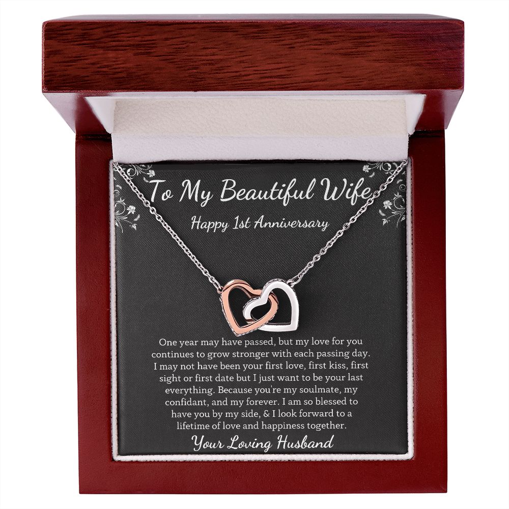 Happy 1st Anniversary - Unique tokens to mark a special occasion, Jewelry Card for Her, Best 1 Year Wedding Anniversary Gift Idea, Gift For Wife from Husband SNJW23-010311