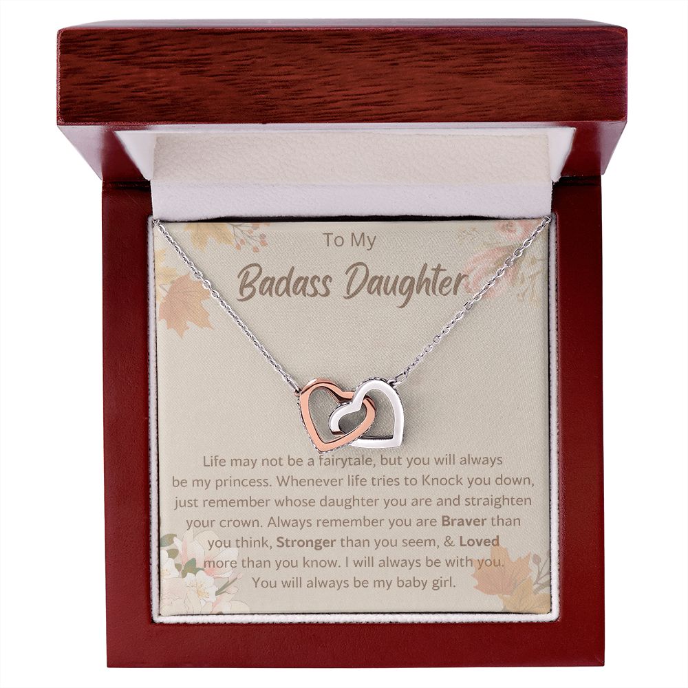 My Badass Daughter Charm Necklace - Elegant and Minimalist Gift for Girls, Badass Daughter Gift, Badass Daughter Jewelry, Badass Daughter Necklace, Daughter Gift From Mom or Dad SNJW23-230216