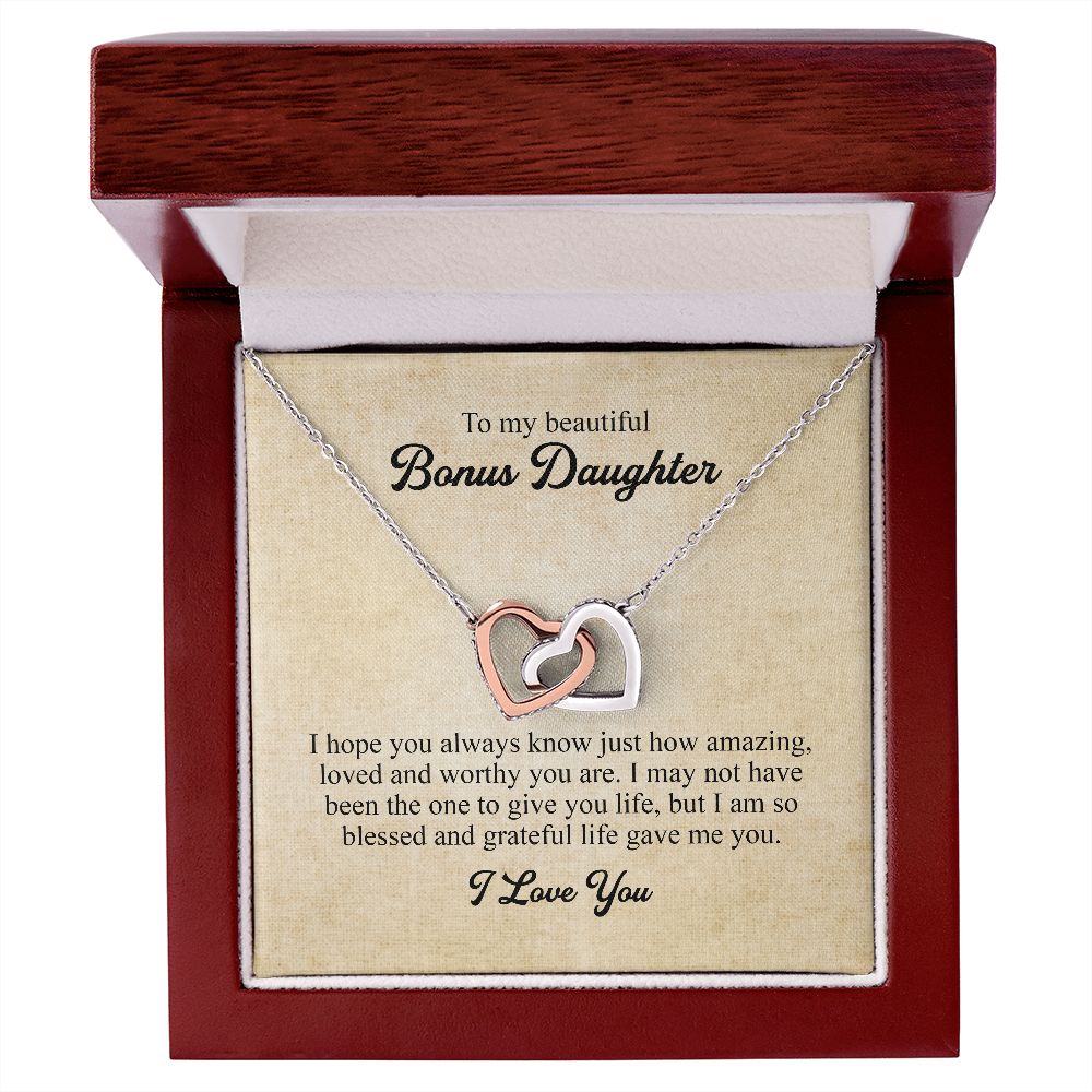 To My Bonus Daughter Necklace, Bonus Daughter Gift, Step Daughter Gift from Stepmom, Step Daughter Gift from Step Dad, B0BLP82SY7