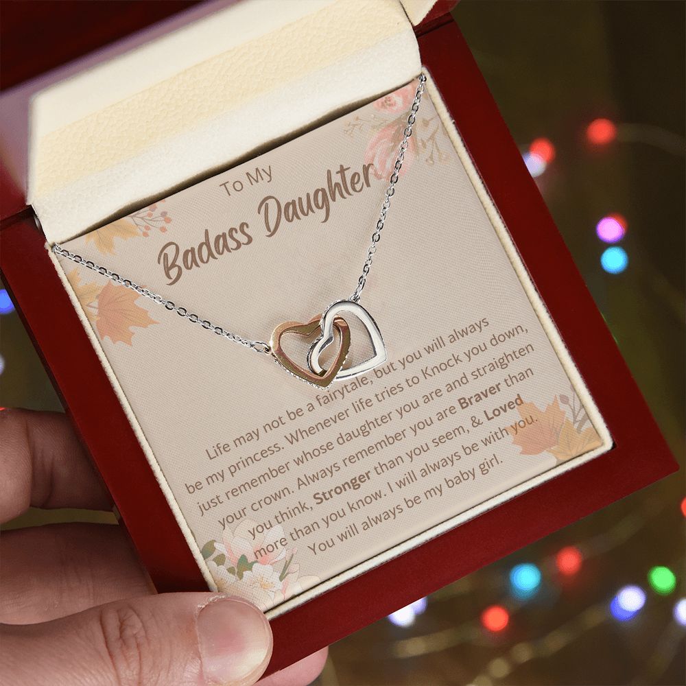 My Badass Daughter Charm Necklace - Elegant and Minimalist Gift for Girls, Badass Daughter Gift, Badass Daughter Jewelry, Badass Daughter Necklace, Daughter Gift From Mom or Dad SNJW23-230216