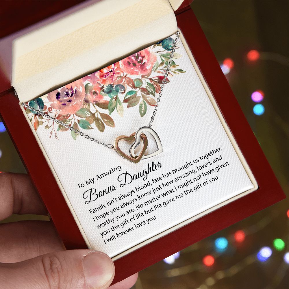 Bonus Daughter Gift, To my Bonus Daughter, Step daughter Gifts from Stepmom, Stepdaughter Gift, Bonus Daughter, Bonus Daughter Necklace JWSN-110739