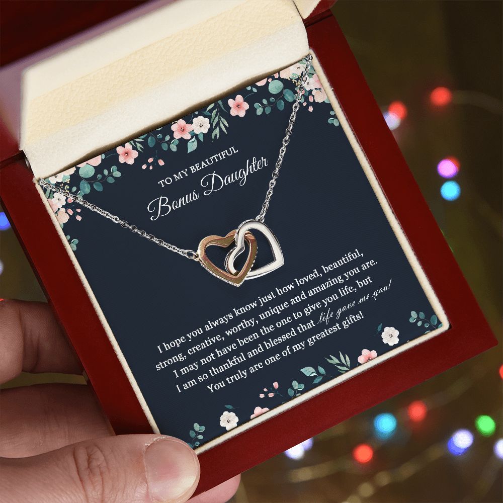 Bonus Daughter Gift, Birthday Gift to Bonus Daughter, Stepdaughter gift, stepdaughter necklace JWSN110752 B0BLP7FSVD
